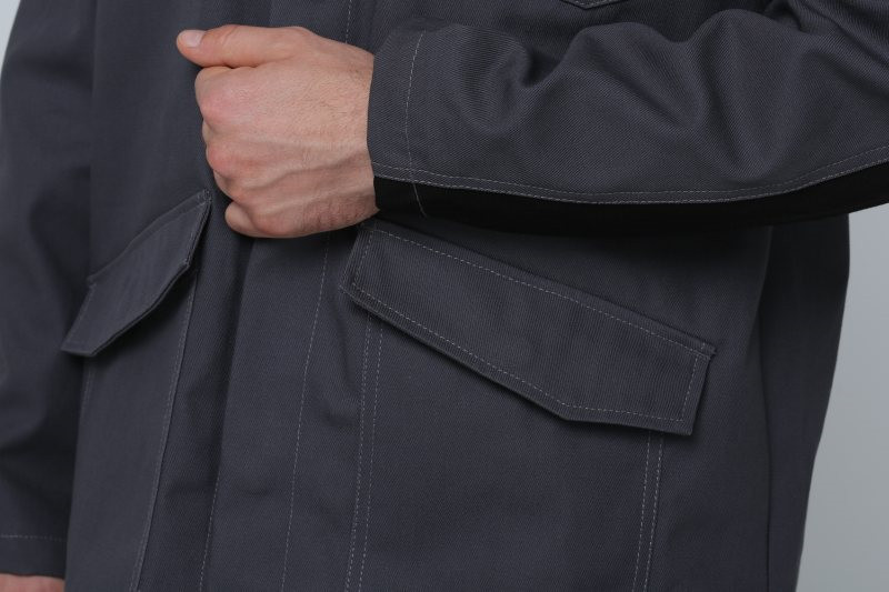350gsm Fr Rated Winter Coats , EN11611 Fire Retardant Apparel With Studs
