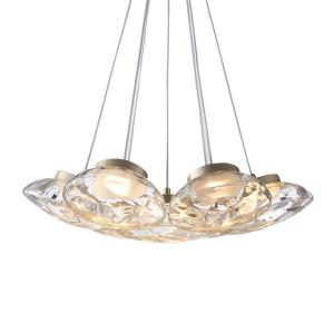 Buy cheap Painted Golden LED Wave Pattern Iron Glass Pendant Light Modern product