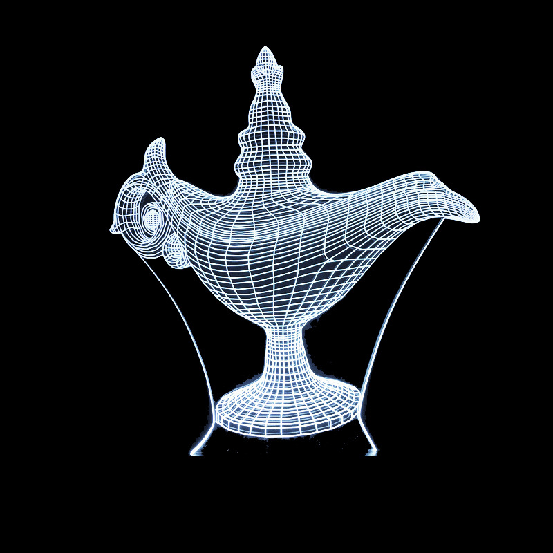 Custom OEM Creative Arabian magic lamp 3D stereoscopic night light LED decorative table night light 