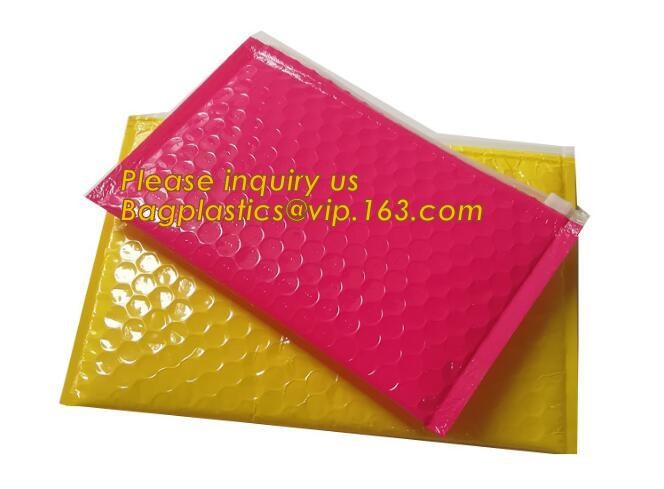 Holographic Factory Shiny gold Cosmetic bag Zipper Bubble Bag zip-lock Slider Padded Mailer metallic bubble zipper bagea