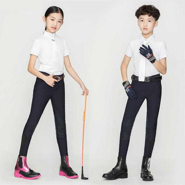 Children's Horse Riding Breeches Non Slip Anti Wear Knee Silicone Equestrian