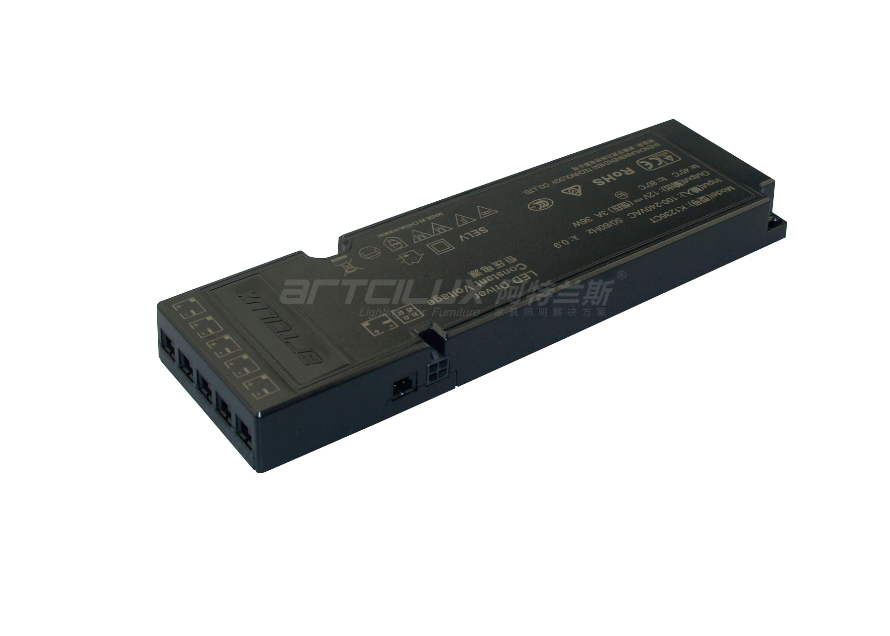 15W 12V / 24V Ultra Thin LED Christmas Tree Adapter Output Current 1.25A