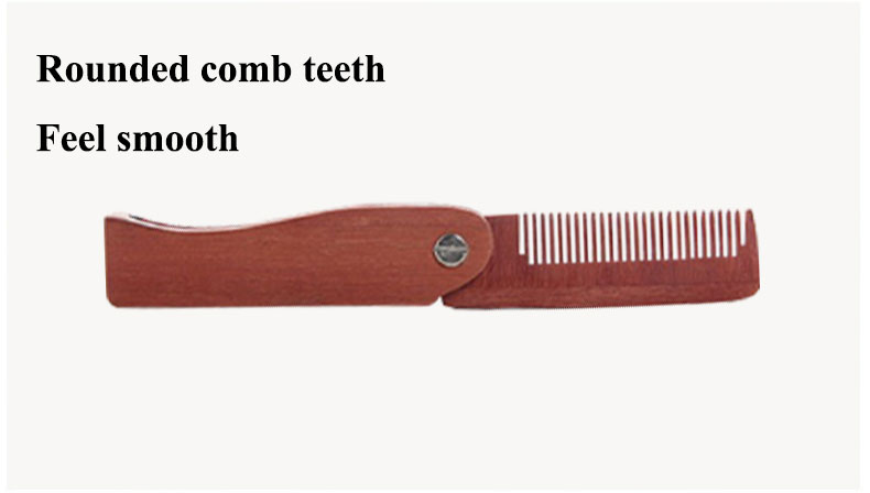 Comfortable Men's Foldable Beard Comb Folding Pocket Beard Comb SGS Certified