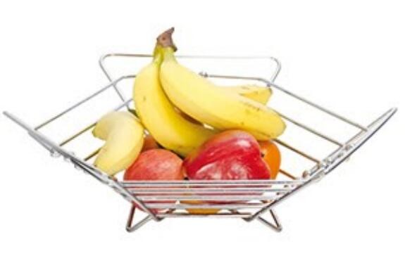 Kitchen accessory Modern Europe Design Chrome Wire Metal Fruit Basket Stand