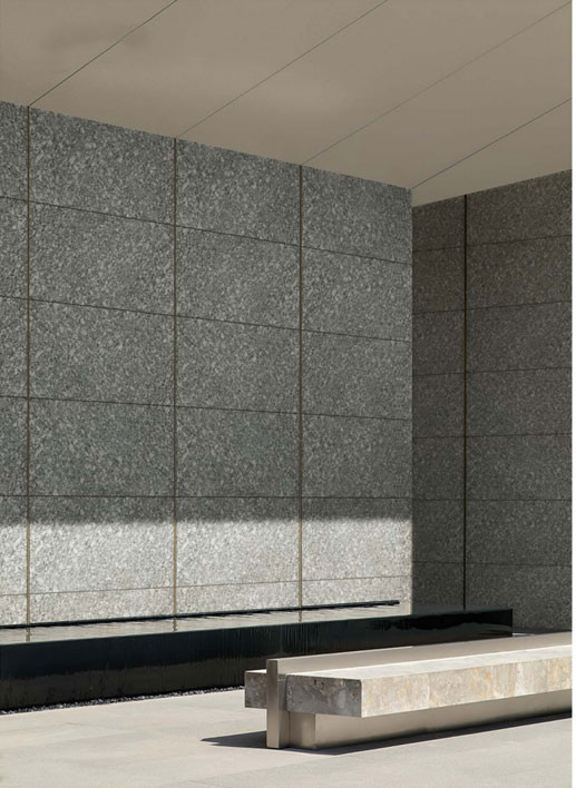Gray Lychee Bush-Hammered Finish Matt Curtain Wall Porcelain Tile For Shopping Mall 600x1200mm