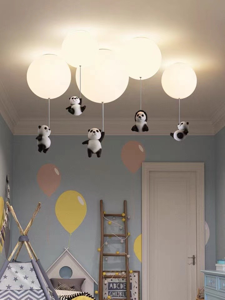 Romantic Kids Children Bed Room Pendant Light Colourful Glass Balloon Led Ceiling Lamp