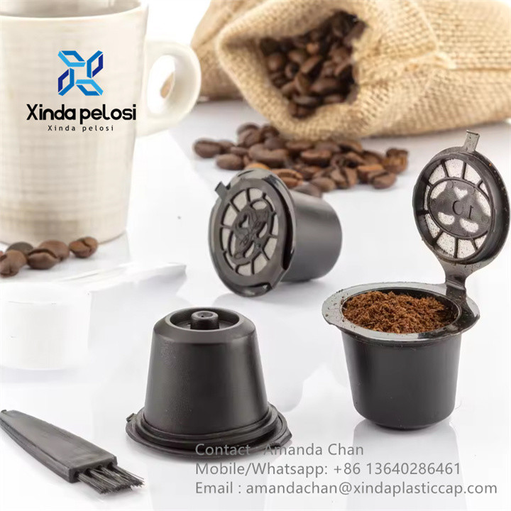 Reusable Capsules Pods Refillable Coffee Capsule With Coffee Spoon Brush