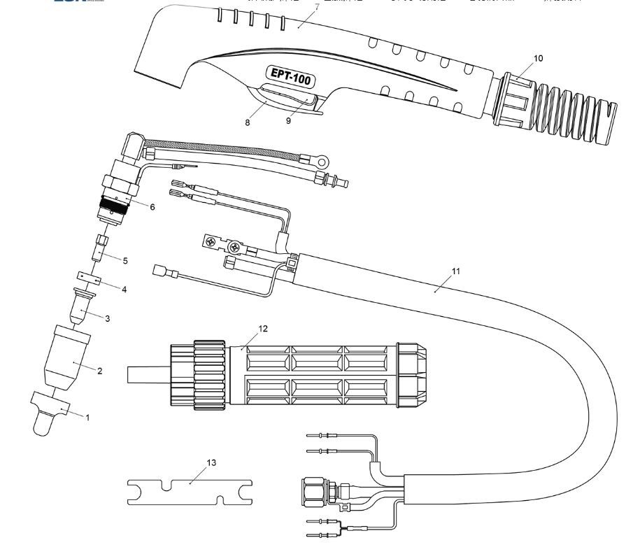 PT100 Plasma Cutting Torch Easy Installation Accordance With Standard Model