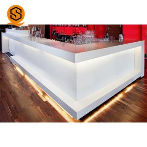 Buy cheap Antibacterial L Shape Solid Surface Bar Counter Restaurant White Bar Counter product
