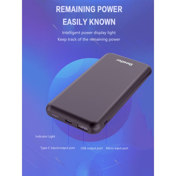 LED Display Slim Portable Charger Power Bank Fast Charging 10000mAh