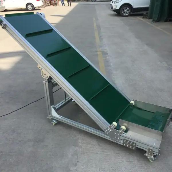 Small PVC Belt Conveyor System Inclined Hopper Food Grade OEM