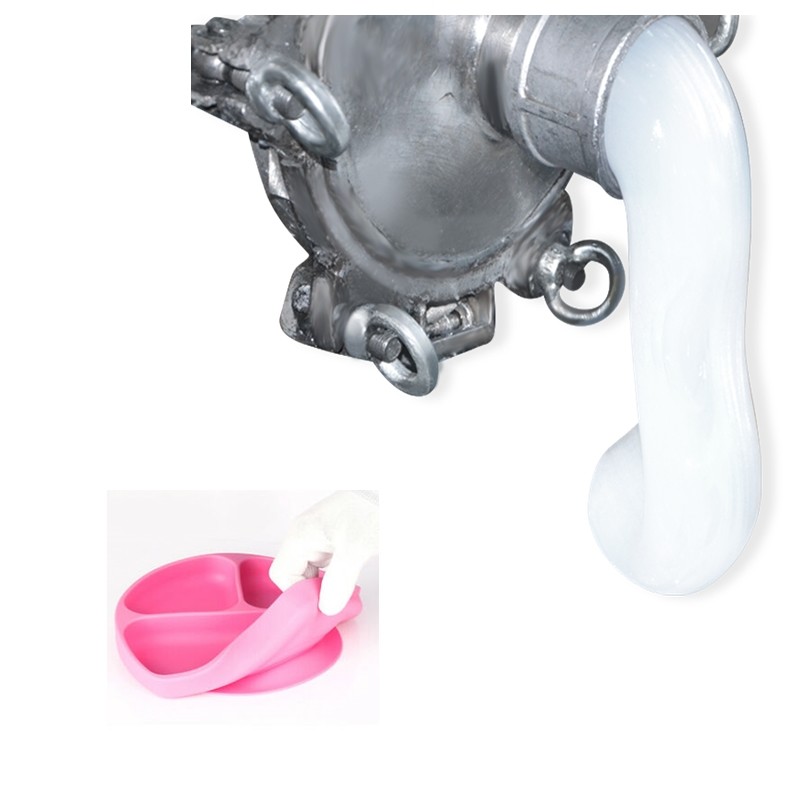 2.5% Food Grade Liquild Silicone Rubber Feeding Suction Bowl With Spoon