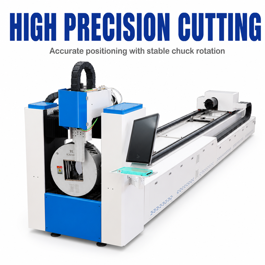 High Precision Fiber Laser Tube Cutting Machine, Automatic Metal Pipe Laser Cutter For Round Square Tube