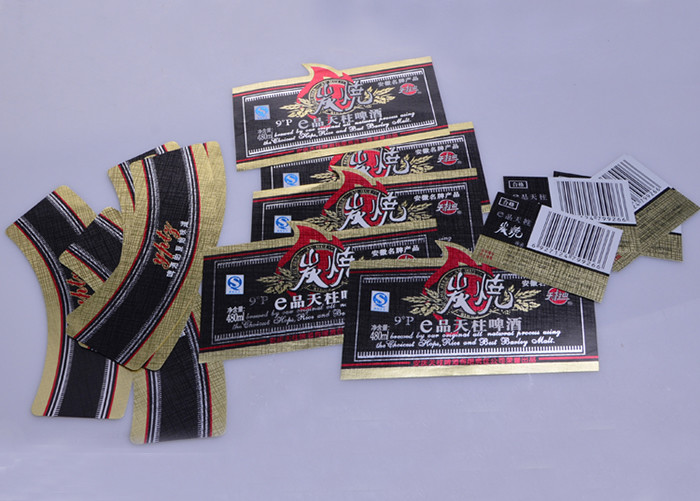 Printing custom adhesive special paper beer bottle packaging label suit