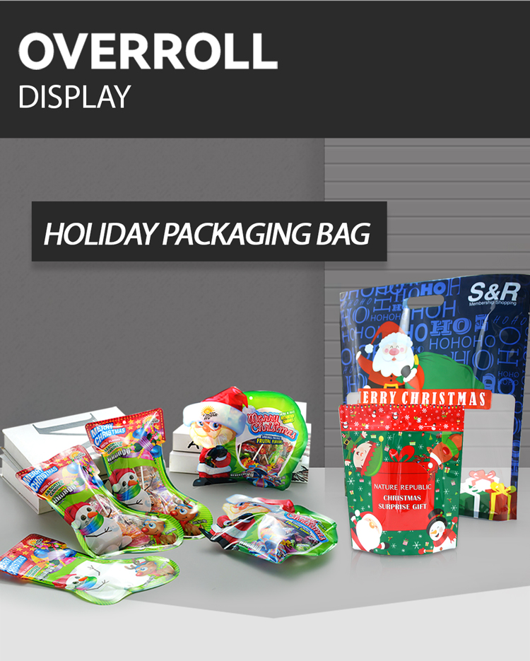 PA PE Christmas Socks Shape Snack Packaging Bags Laminated Snacks Packing Pouch