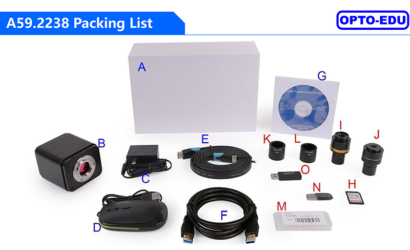 OPTO-EDU A59.2238 Auto Focus EDF 4K HDMI+WIFI+USB Camera Mouse Measure