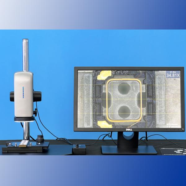 Motorized Industrial Video Microscope 27X - 163X Stepless Electric Zoom Microscope
