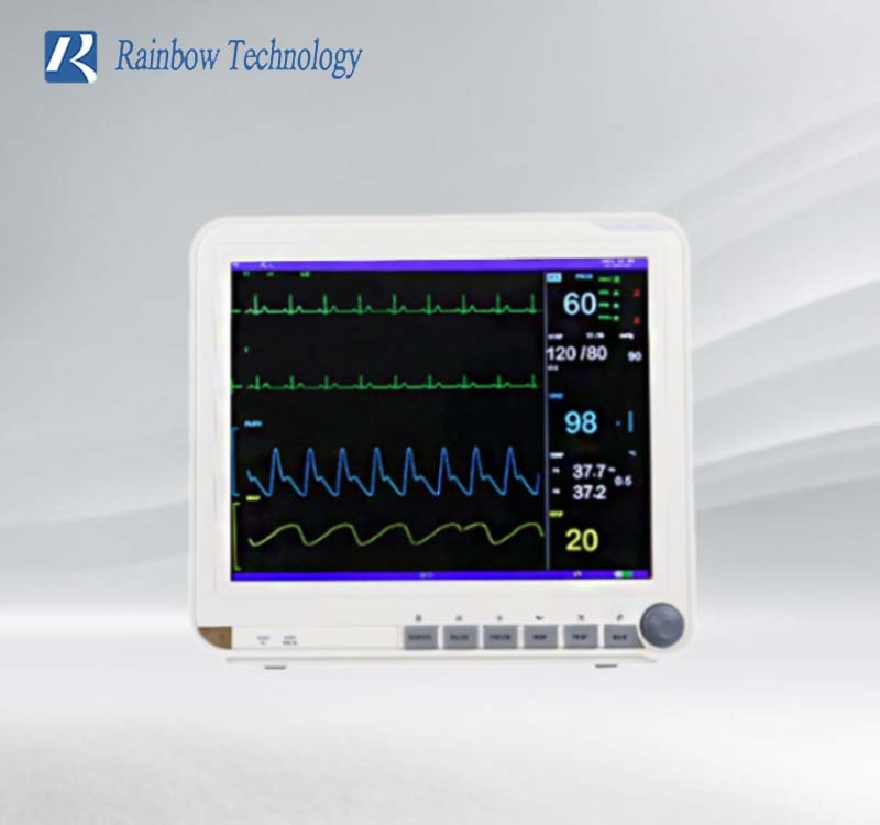 Non Invasive Blood Pressure 15 Inch Medical Patient Monitor With 6 Parameters
