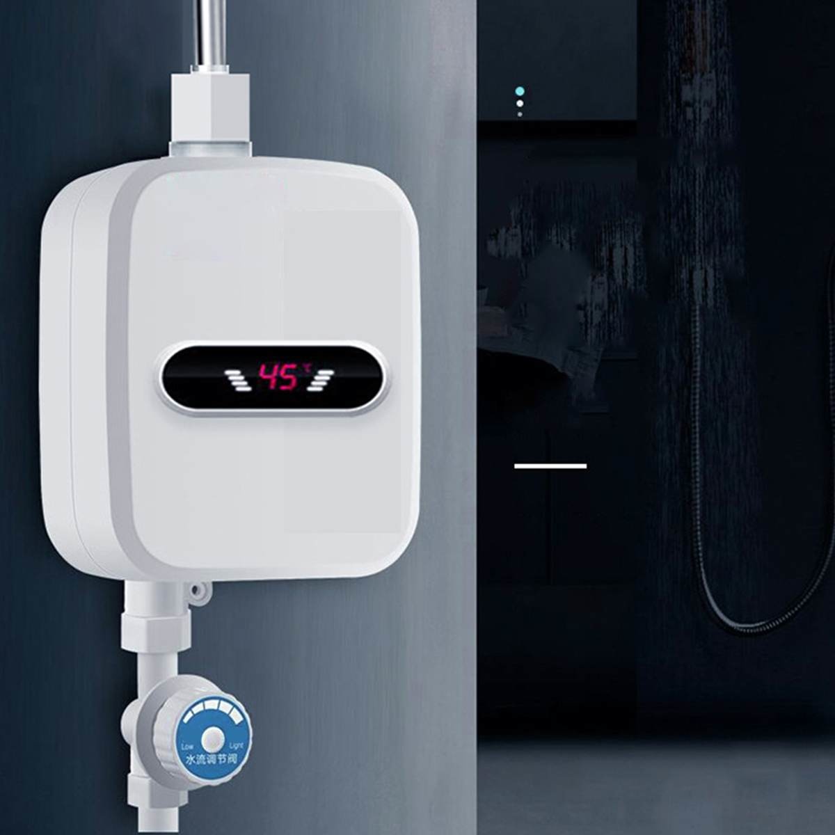3500W 220V Mini Electric Tankless Instant Hot Water Heater With Shower Head
