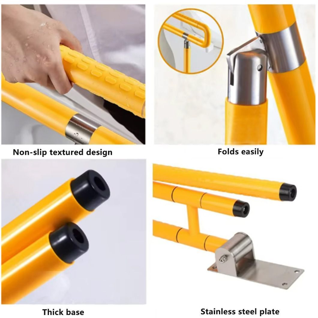 Bathroom Accessories Folding Disabled Stainless Steel Safety Armrest Handles Toilet Grab Bar for Elder