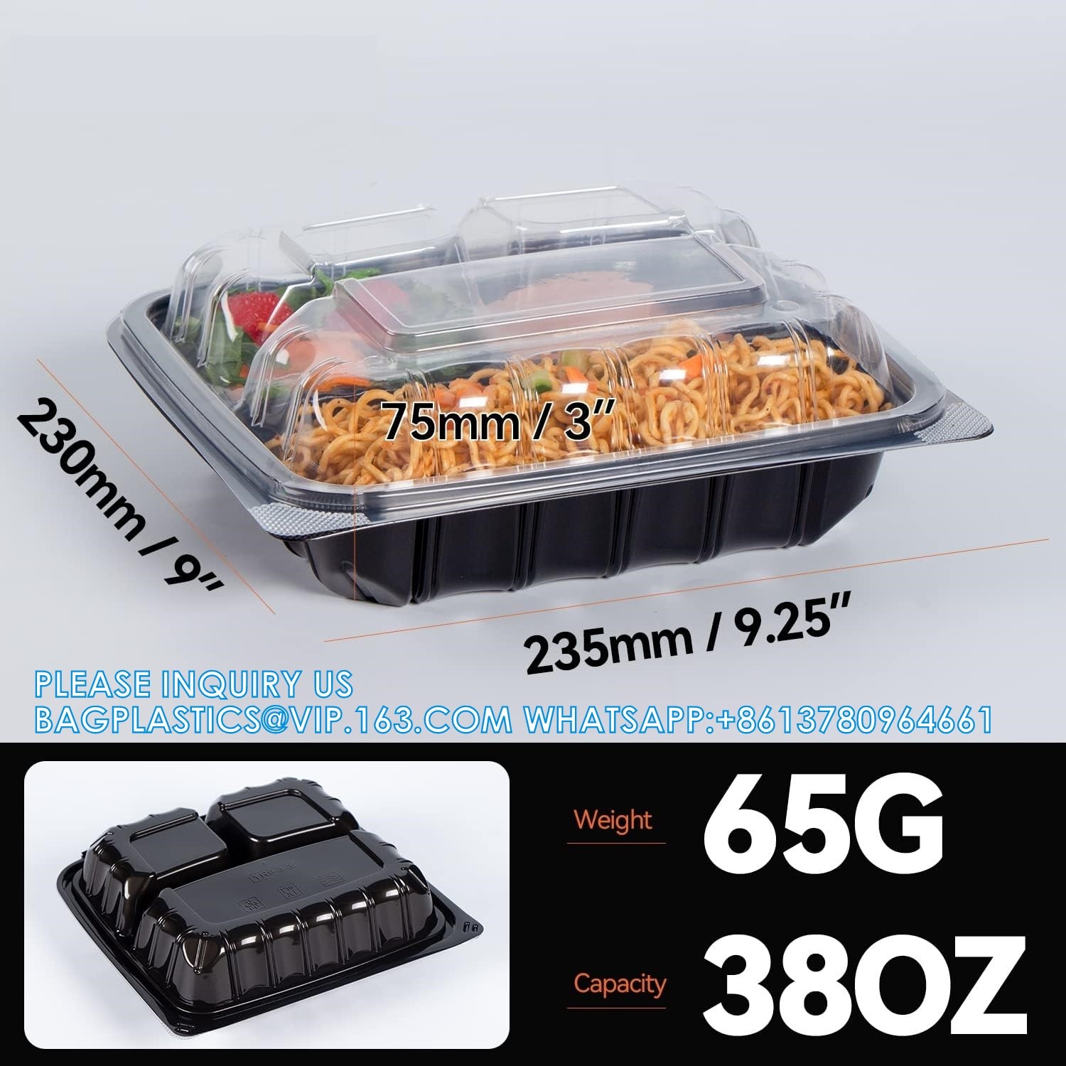 Clamshell Take Out Containers, Anti-Fog Shrink Wrap 55 Pack 6 X 6 Inch 15 Oz Meal Prep Container Microwave Free