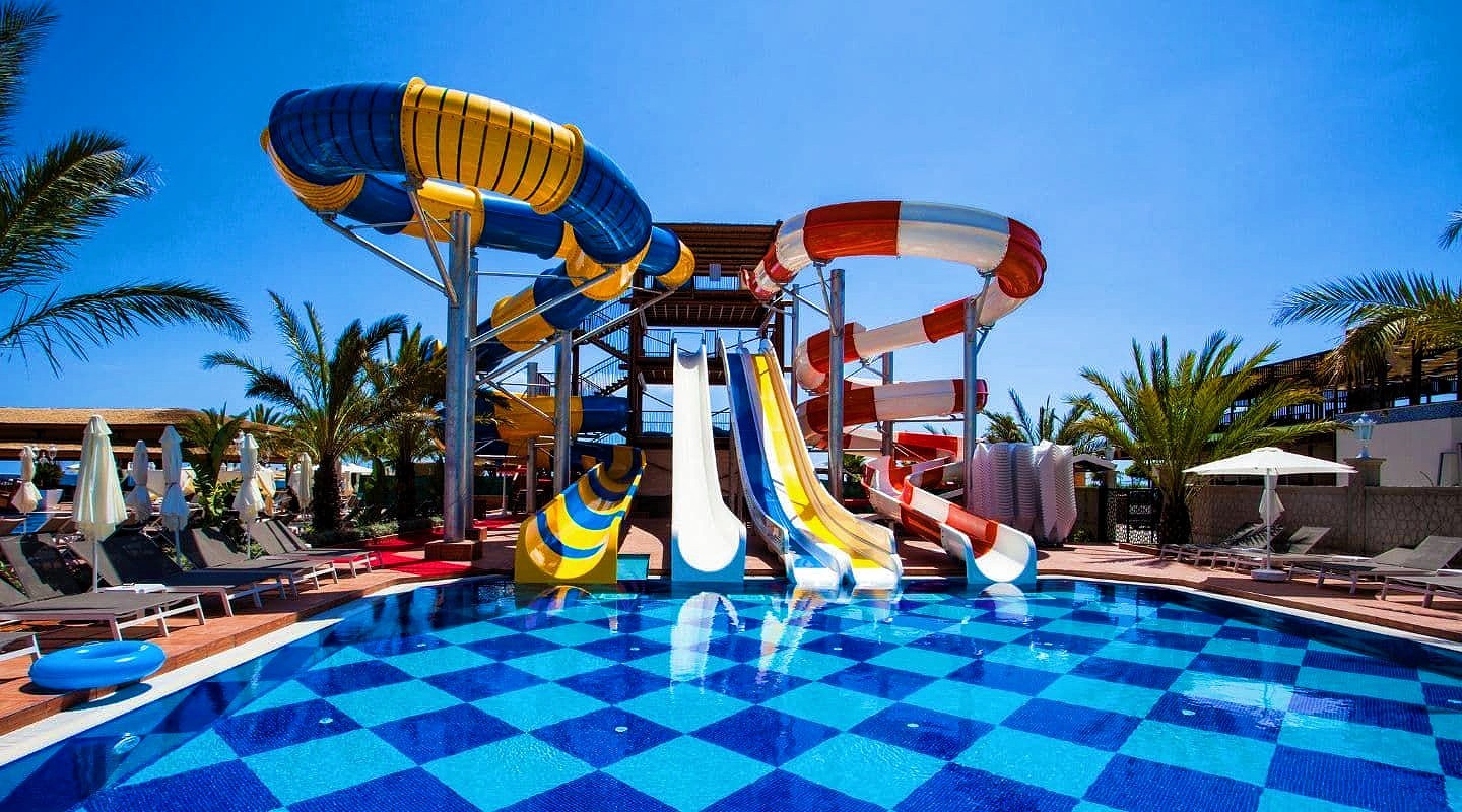 Aqua Water Park Summer Water Games Swimming Pool Water Toy Fiberglass Slide for Children