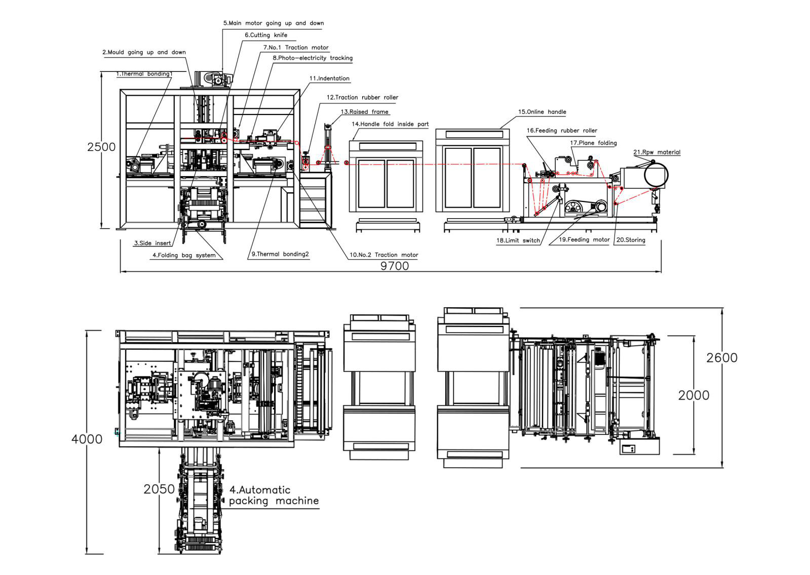 PLC Control Automatic Non Woven Bag Making Machine For Non Woven Bag