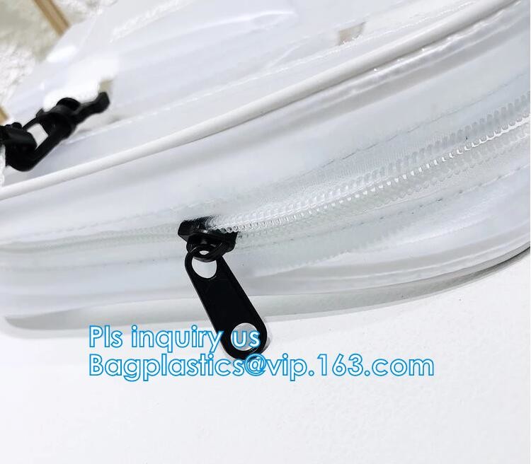 Vintage style clear PVC crossbody shoulder shopping bag, Ladies Handbag Clear Crossbody Shoulder Bag Sets, Reusable wome