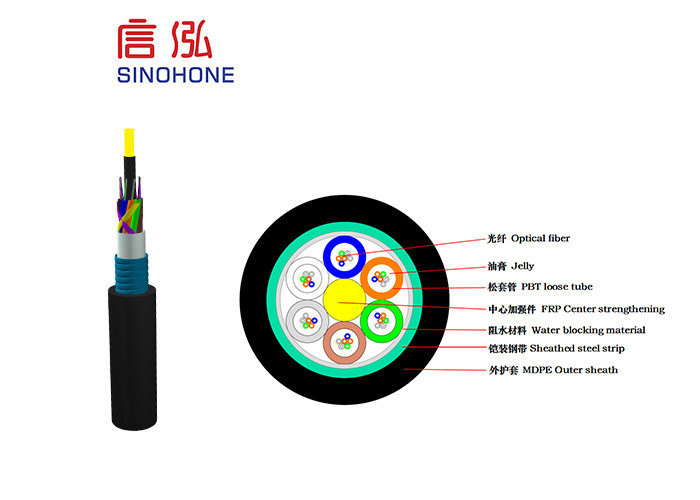 Lightweight Self Supporting Aerial Cable , Duct Fiber Optic Cable