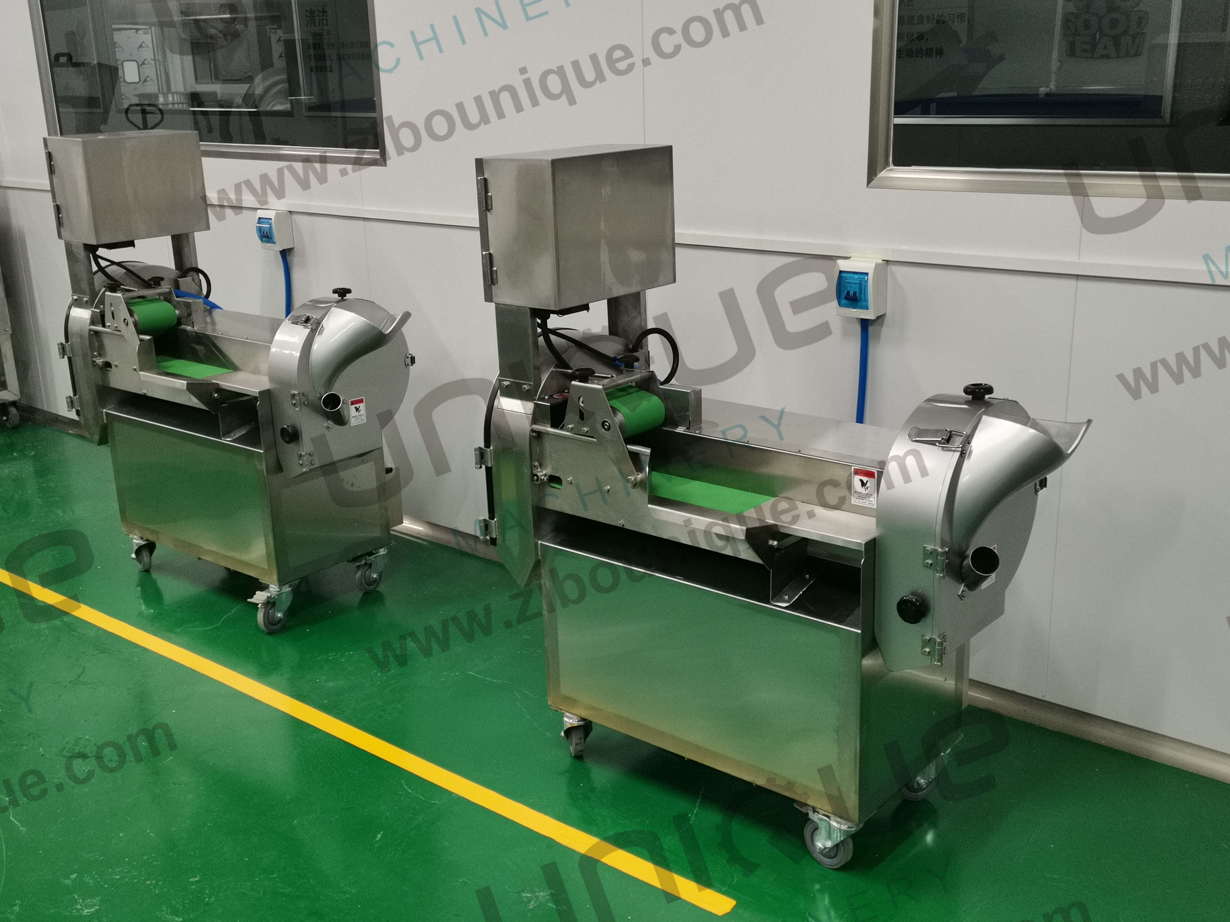 1.55 Kw Automatic Double-Head Vegetable Cutting Dicing Slicing Shredding Machine