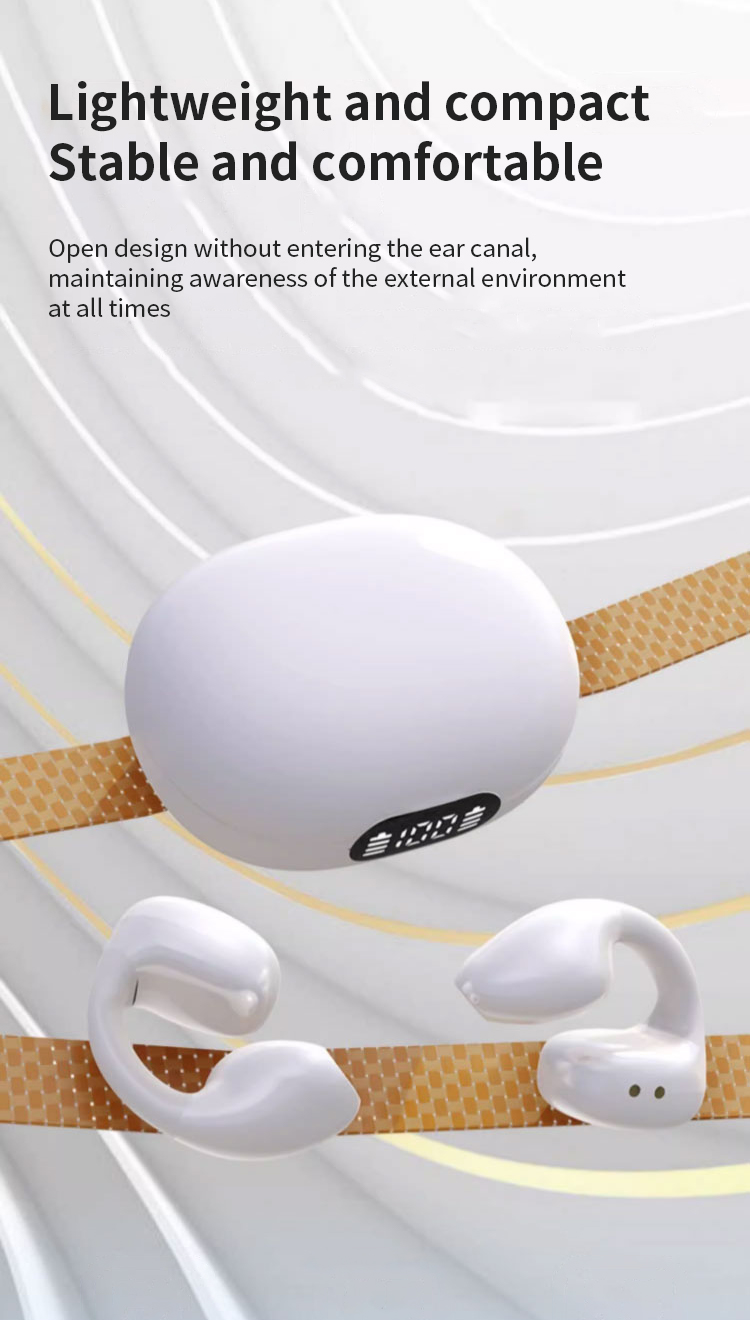 AAC Codecs Bone Conduction Earphone Clip Earring Ear Hook Headsets for Sport and Ambie