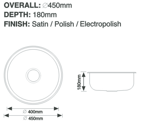 Basin/Single bowl sink/Round sink/stainless steel kitchen sink