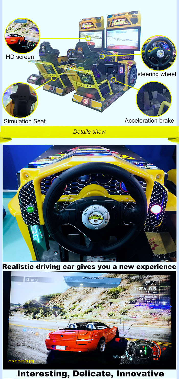 42'' Lcd Carbon Arcade Racing Game Machine Support 4 Players Competing Online
