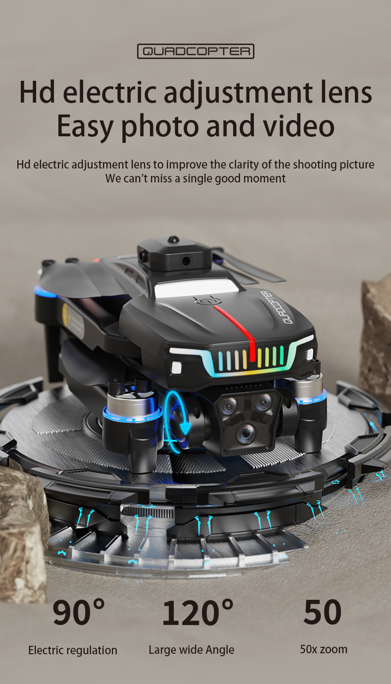 Beginner Mini Drone with 4k HD Dual ESC Camera Optical Flow Positioning Obstacle Avoidance Foldable Quadcopter RC Dron