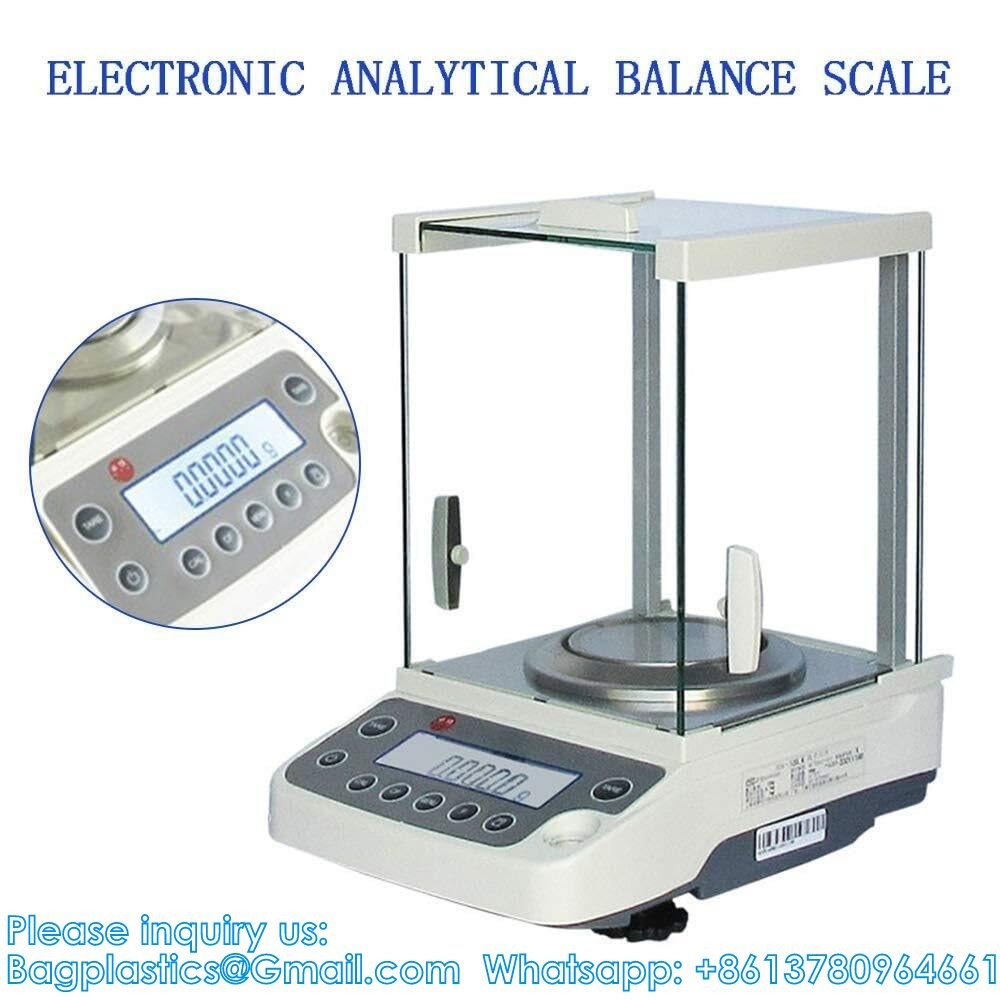 0.0001g Laboratory Scale, High Precision Lab Analytical Balances With Plastic Windshield, LCD Display Electronic