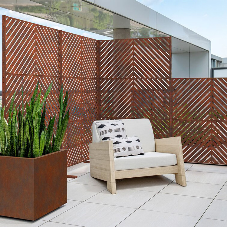 Corten Steel Partition Wall Garden Screen