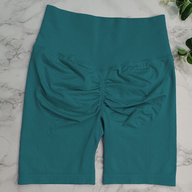 Seamless Yoga Gym Cycling Shorts Scrunch Butt Push Up Nylon High Waist