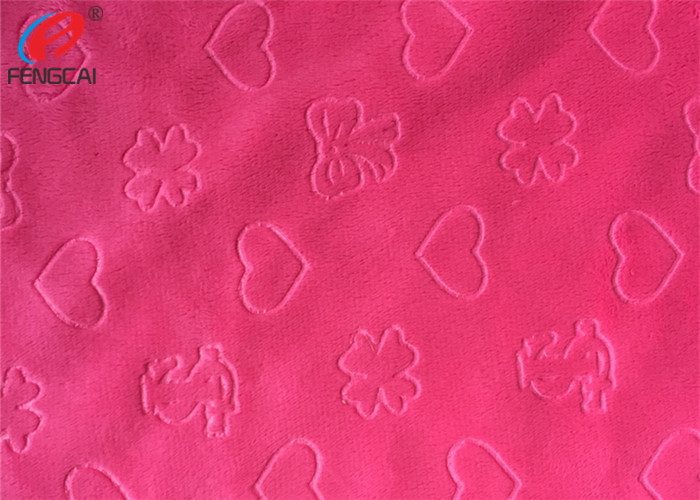 2mm Pile High Embossed Minky Plush Fabric , Soft Velboa Fabric For Baby Blanket