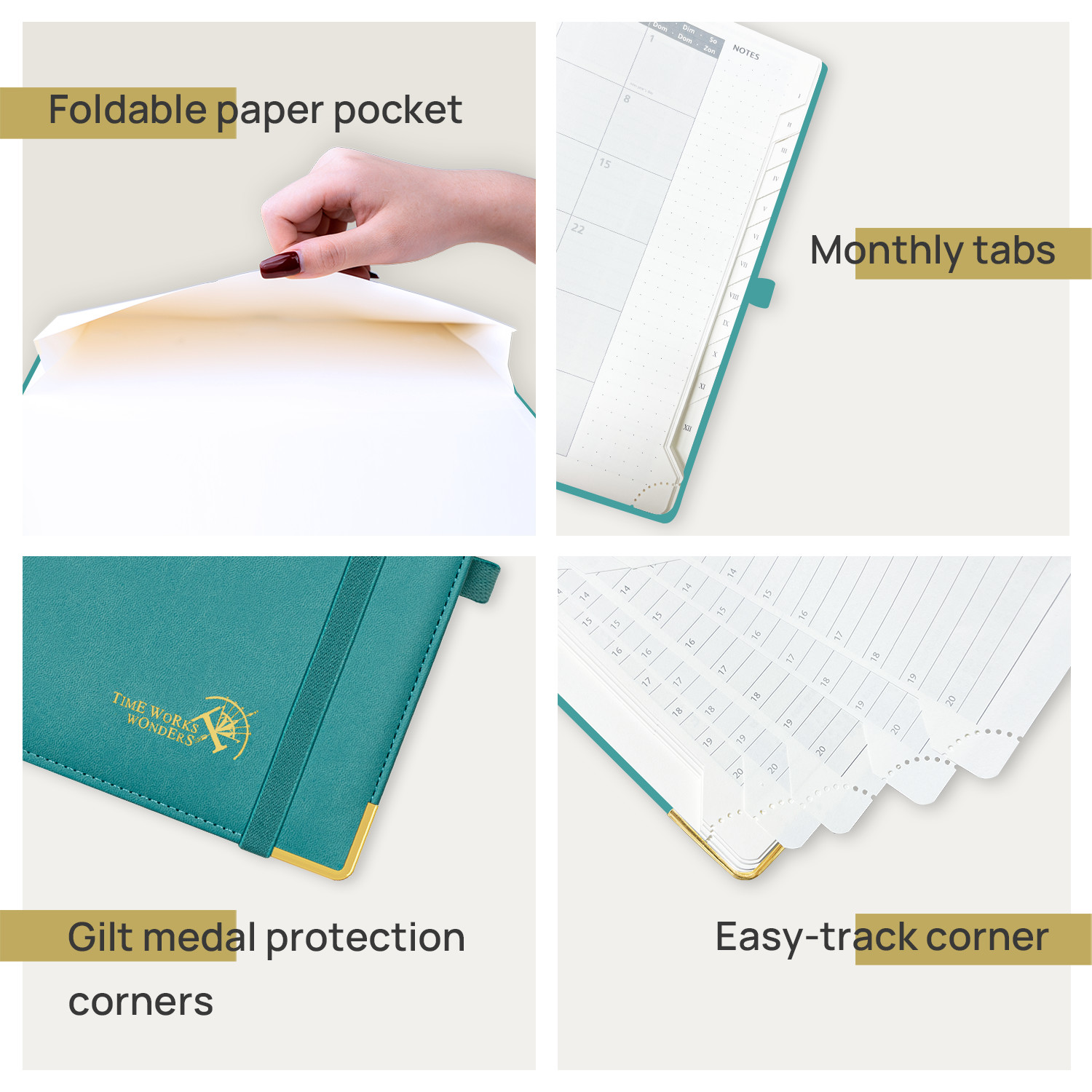 FSC REACH Hardcover Academic Planner Customized Turquoise Color
