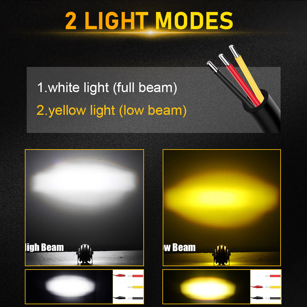 2 LED Owl Yellow White Flash Color MINI Projector Light For Motorcycle
