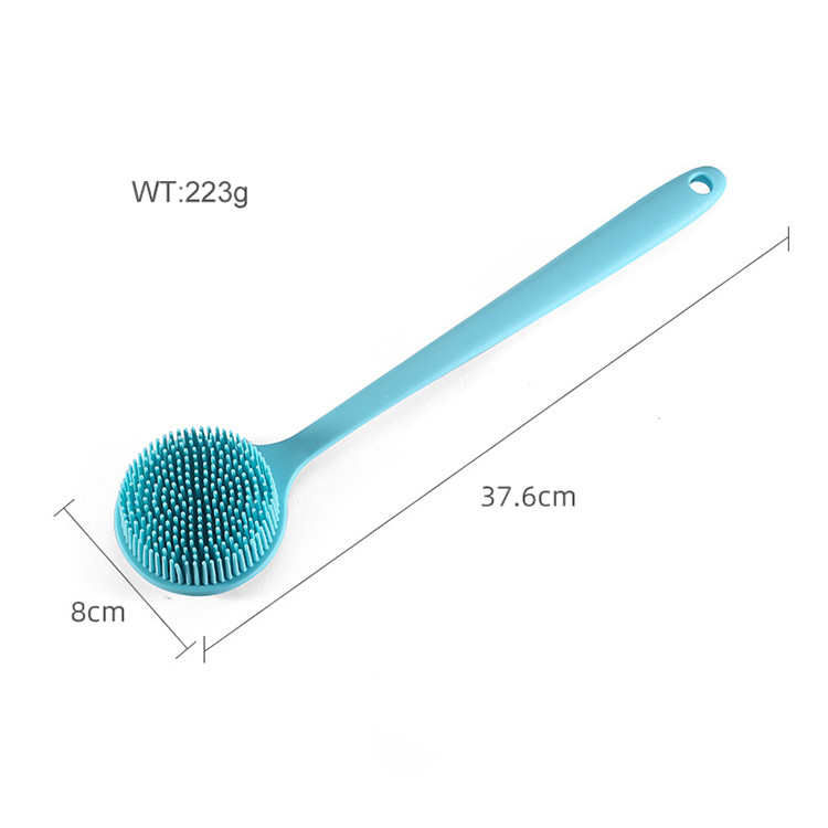Hypoallergenic Long Handle Silicone Bath Body Brush Home Bathroom Accessories