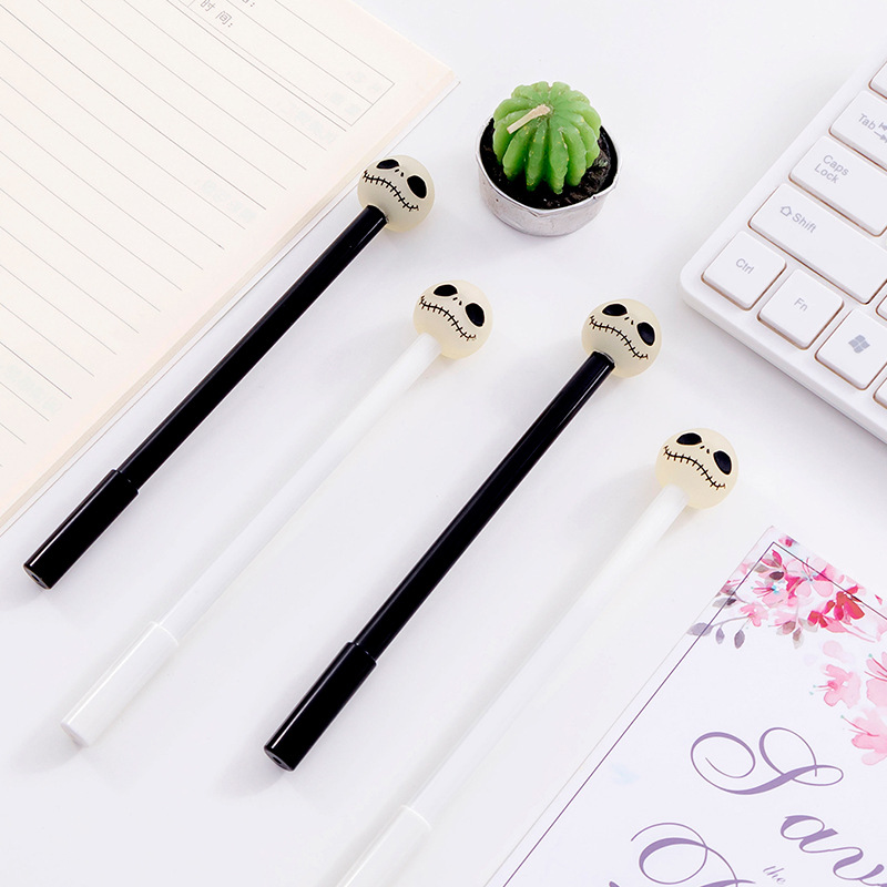 Halloween Gift creative gel ink pen 0.5mm Creative Scary Skeleton Head Model Gel Pen