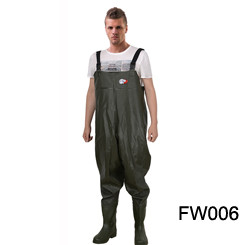 Versatile S-XXL Waterproof Breathable Knit Fabric Fishing Wader Suits with PVC Coated