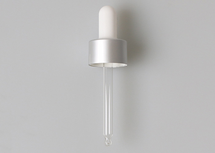 Glass Pipette Essential Oil Dropper Rubber Teat Matte Silver Color