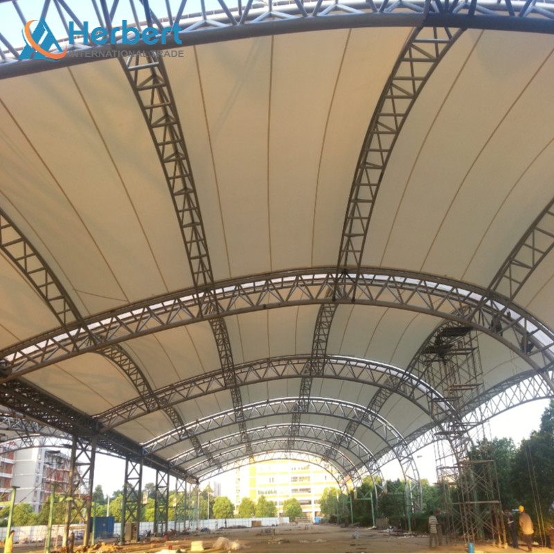 EPS Roof PVC PTFE Tensile Membrane Spatial Cable Domes Welding For Structure