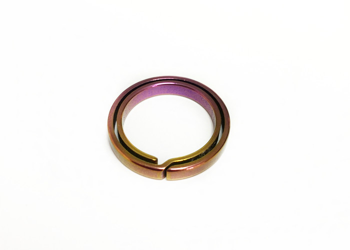 Rainbow Titanium Camping Parts Titanium Key Ring Flexible Keyring Camping Hook