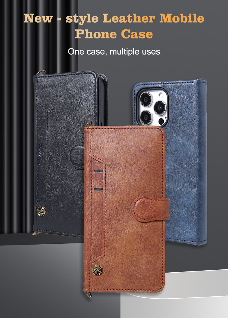 Shockproof PU Leather Phone Folio Case Card Holder RFID Blocking Stand Flip Cover