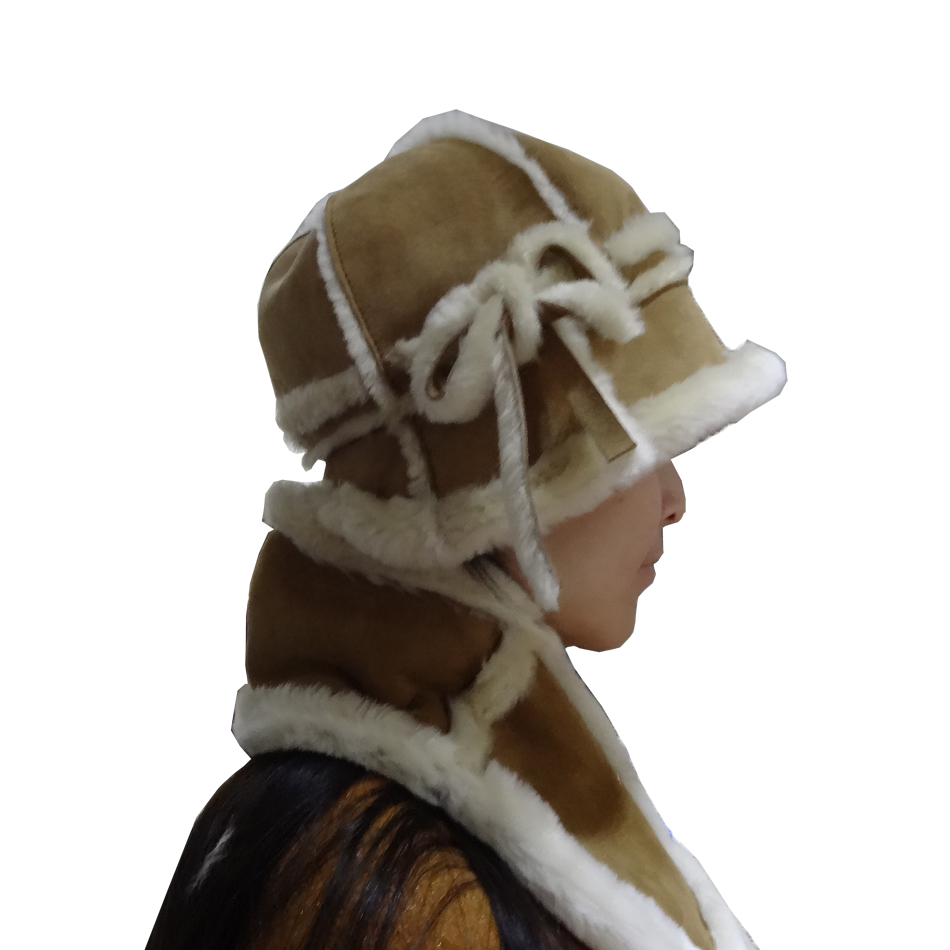 Keep Warm Australian Shearling Womens Hat Gloves Scarf Set Sheepskin Double Face