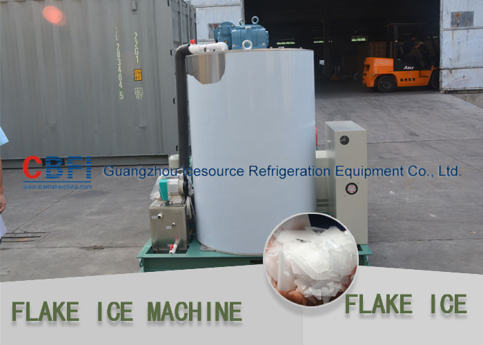 Water Cooling Stainless Steel Ice Flaker For Seafood R404a Refrigerant