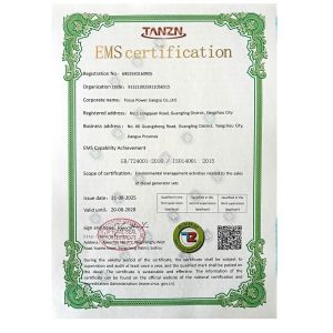 FOCUS POWER JIANGSU CO.,LTD. Certifications